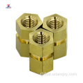 Hex Brass Nuts Cold Forming Insert Threading hex head Brass Nut Manufactory